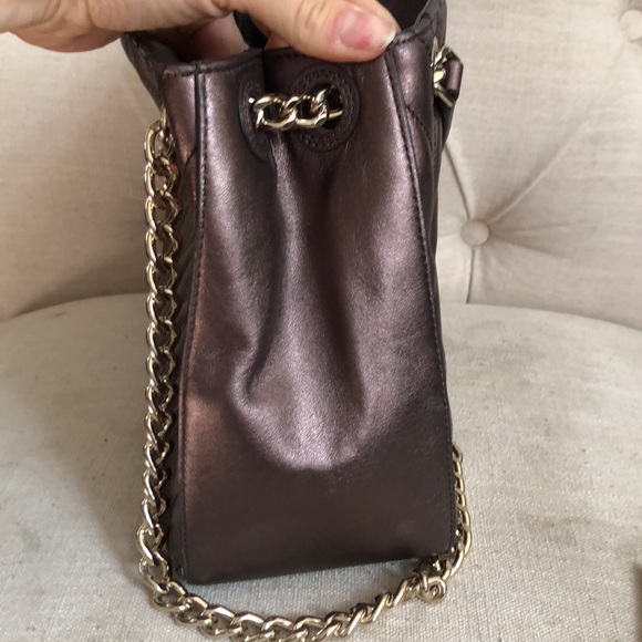 Beautiful bronze Kate Spade purse with gold chain handle - Picture 7 of 14